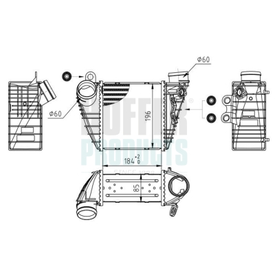 HOF995408, Charge Air Cooler, HOFFER, 1H0145803F, 1J0145803A, 1J0145803B, 1J0145803C, 1J0145803F, 1J0145803G, 1J0145805A, 1J0145805B, 1J0145805C, 1J0145805D, 1J0145805F, 1J0145805G, 1J0145805H, 1J0145805T, 1JO145805B, 002-60-01555, 03004185, 05641, 114303, 30847, 351319200023, 432760377, 468I0005, 595397, 672032, 731.001, 817205, 8ML366340-451, 96847, 98SKV131