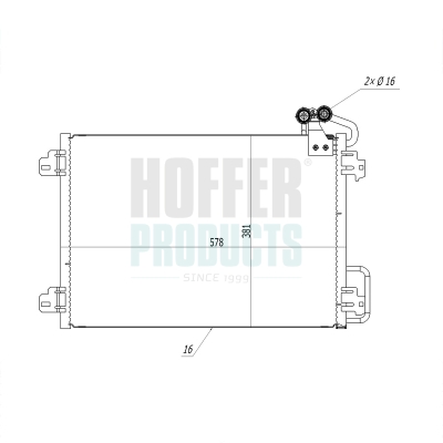 HOF991134, Condenser, air conditioning, HOFFER, 7700434383, 7702233492, 090.571.004.000, 1986AD2151, 345550, 350203938000, 35340, 422740124, 43005273, 448C0359, 667127, 817509, 86SKV208, 94572, 991134, AC304000P, CCS-RE-009, DCN23013, SKCD-0110619, TSP0225466, 359003221490, 860164, AC304000S, H991134