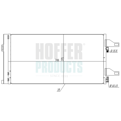 HOF991256, Kondensator, Klimaanlage, HOFFER, 00006455EQ, 01630631880, 1344098080, 1630631880, 00006455FS, 01649790580, 1361236080, 1649790580, 00006455HE, 1371428080, 1391281080, 1610136780, 1399110080, 1610161780, 1623816180, 1630632180, 53185115, 53417574, 6455EQ, 57008243AA, 6455FS, 6455HE, 68169276AB, 001-10-23731, 09005246, 090.221.015.200, 1007499, 1986AD2333, 350203761000, 35895