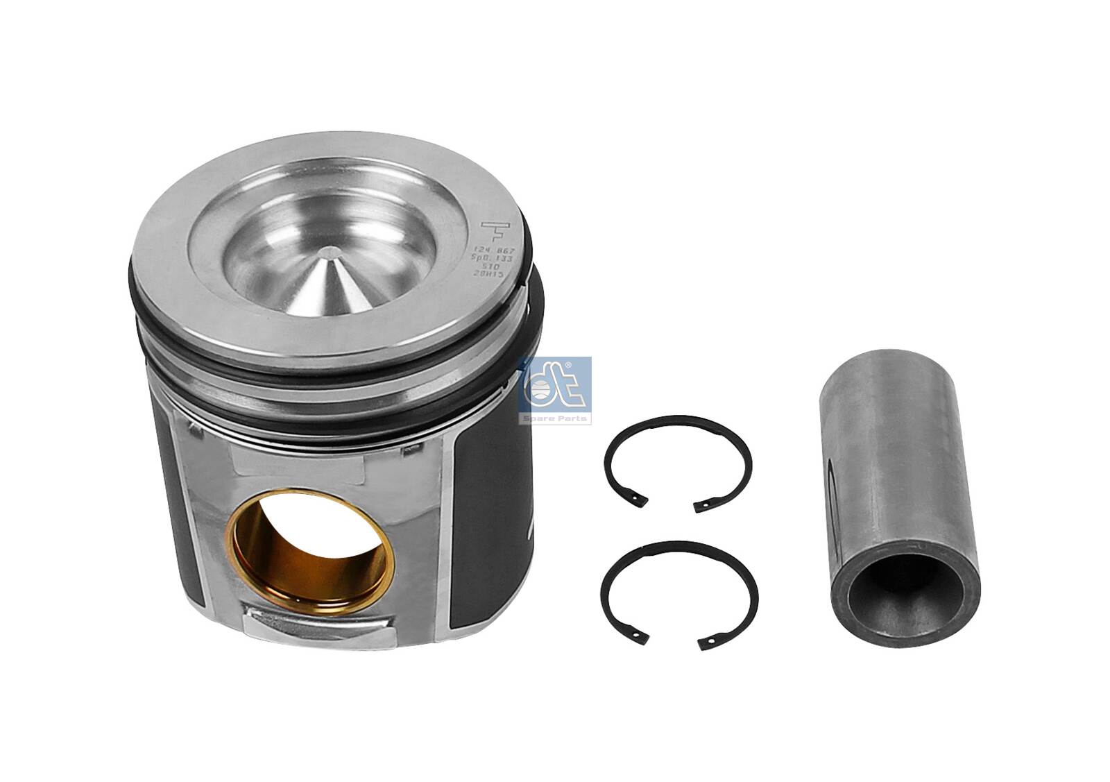 7.54658, Piston with rings and pin, DT Spare Parts, 2996141, 02997436, 02996796, 02996319, 2997436, 2996796, 2996319, 500054837, 500054838, 02996141, 065.156, 103712, 120480, 4047755912246, 41478600, 41478960, 065156, 782160/782165, 8743410000, 120482, 782190/782195, 87-434100-00, 782160782165, 852300, 782190782195, 7.54658