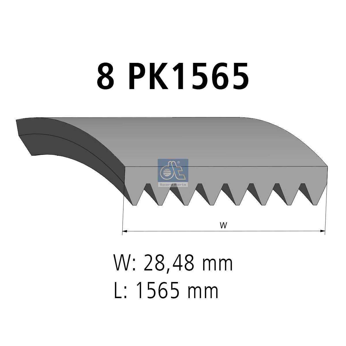 V-ribbed Belt - 2.15551 DT Spare Parts - 20997774, 5000679654, 5010330805