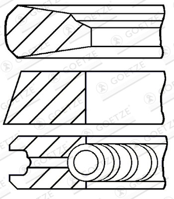 Piston Ring Kit - 08-109200-00 GOETZE ENGINE - 1337374, 1372886, 1428509
