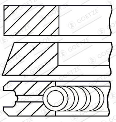 Piston Ring Kit - 08-114900-00 GOETZE ENGINE - 028198151A, 028198151B, 028527600