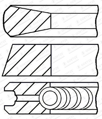 Piston Ring Kit - 08-122208-00 GOETZE ENGINE - R600700.60MM