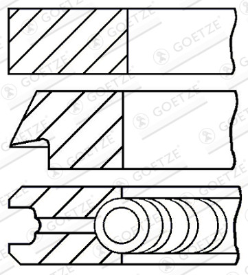 Piston Ring Kit - 08-442300-00 GOETZE ENGINE - 03F198151B, 04E198151A, 028RS0013000N0
