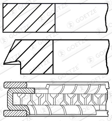 08-522700-00, Piston Ring Set, GOETZE ENGINE, LFP101320, R49540STD