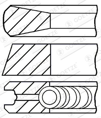 Piston Ring Kit - 08-783000-00 GOETZE ENGINE - 1902695, 1902853, 1905818