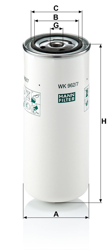 Fuel Filter - WK 962/7 MANN-FILTER - 420799, VG1560080011, 420799-9 | K ...