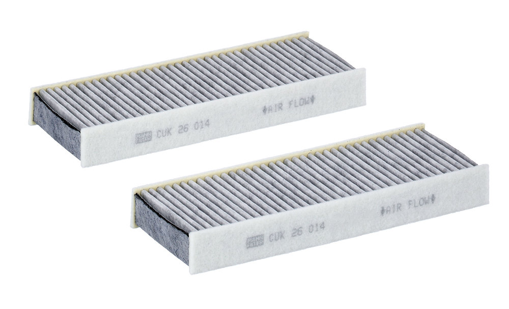 CUK 26 014-2, Filter, cabin air, MANN-FILTER, 1616959280, 1672367080, 1612920480, 1672367180, 9804163480, YL018840, 9822326680, 9837470680, 0986628547, 11-123200016/S, 17565K-X2, 34.254.00, 4827-ACC, 48499, 62948499, 647, 708805, 80004813, 8550500342, ADP152517, AHC425-2, ALC-5772, CCF0497C, CFA11808-2, CK26014C-2, CU26014-2, CW549001, DCF738K, DP1110.12.0181, E3942LC-2