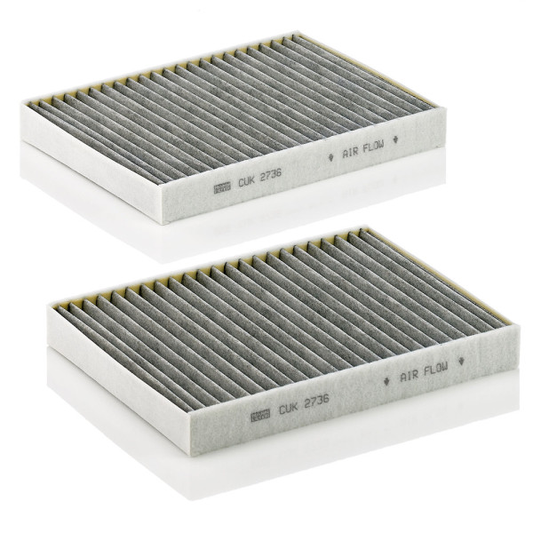 CUK 2736-2, Filtr, vzduch v interiéru, Filtr kabin.MANN, MANN-FILTER, 3Z0819439A, 64110008138, 3Z0819439B, 64110088138, 64112182533, PA58300PAP, 64116904867, 64118391198, 64118391200, 64119070073, 64119216588, 64312207985, 64318391198, 64118138, 12263, 1459, 1631812280, 17153F-X2, 1987431361, 20-30-1040, 20912264, 21651882, 3123190004, 34.108.00, 350203063470, 352202-001, 359Couple, 4197-ACC, 65614, 698246