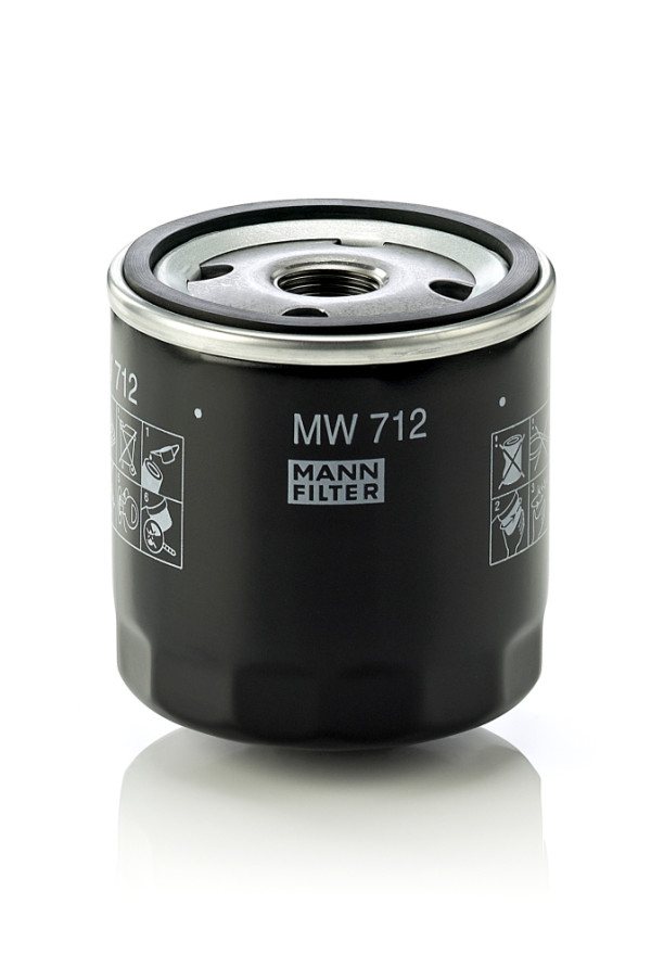 Olejový filtr - MW 712 MANN-FILTER - 11001300053, 11001341616, 11002300053