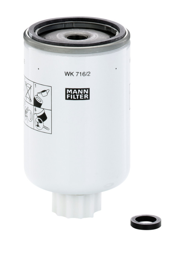 WK 716/2 X, Kraftstofffilter, MANN-FILTER, 102703401, 1057951M1, 1866524, 26437001, 3286503, 3I-1196, 6651808, 6732-71-6111, 71104220, B222100000004, D161308, F121868, Y03753701, 36561118, 3843760, 6657992, 6732-71-6310, B222100000178, F433395, J-931063, 3903202, 6733-71-9110, 72515734, J931063, T64102003, 3931062, 6810716110, 72516517, CUFS1251, 1319050