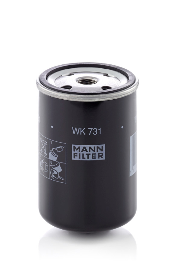 WK 731, Palivový filtr, Filtr paliv.MANN, MANN-FILTER, 0000150564, 0000820701, 0006565010, 01160243, 01174423, 01182550, 02001760, 114924143, 11505-84, 1160243, 13321332756, 142139393, 161624, 1930820, 2.4319.500.1, 276.2175.046, 2862361, 3029849, 3032750, 3903640, 3I-1221, 3M001586, 40700313, 4531041, 4795-772, 4999/50341, 5004780, 5106169, 51.12503-0012, 61142392