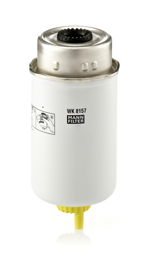 WK 8157, Fuel Filter, MANN-FILTER, 1712985, 333/W5100, 3C11-9176-AA, 3C11-9176-AB, 4537951, 101649, 13.43155, 24.456.00, 5062, 587734, 63618, ADF122316, BF9827-D, CFF100474, CS734, DN1954, EFF214, EFG334, ELG5429, F026402088, F69213, FN188, FP3579, FP5793, FSM4253, H319WK, HDF638, KC204, M674, PDS727