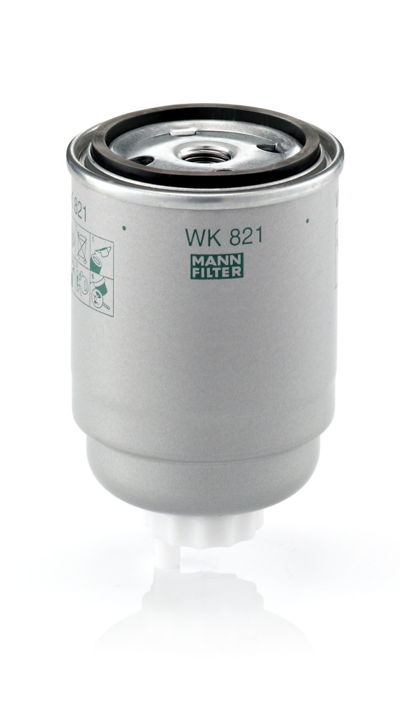 WK 821, Fuel Filter, MANN-FILTER, 13321329270, 16403-6F900, 190623, 190640, 71736114, 190624, 190642, 7724422, 190639, 1906A8, 9942378, 95650878, 9944643, 190641, 9944682, 1906E0, 1457434280, 152071760796, 24.383.00, 30-01-189, 36-143230006, 406-FS, 4155, 42-0009, 587706, 7176/398, 7690155, 8671002071, ADN12321, ALG-2441/8