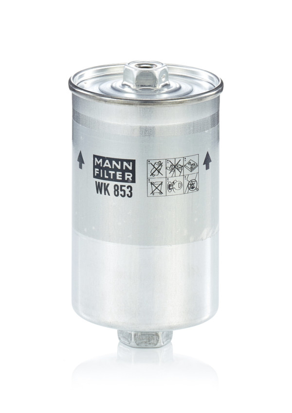 WK 853, Palivový filtr, Filtr paliv.MANN, MANN-FILTER, 1306530, 156712, 4163853, 5020405, 811133511, 82425329, 9150999180, UE74370, 1306530-5, 157712, 5020406, 81113511, 8978561, 1389450, 6103279, 9333790, 1389450-6, 6688744, 1389562, 82GB9155AA, 1389562-8, 82GB9155BA, 284834, 88GX-9155-BA, 31262352, E7RY9155A, 6842033, 0450905147, 103011, 152071760846