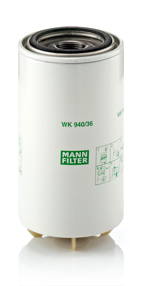 WK 940/36 X, Fuel Filter, MANN-FILTER, 5006002224, 600-311-3610, 7381816, 87410186, 600-311-3620, 600-319-3610, 600-319-3620, 1236385, 1500606, 24.470.00, 31701062, 33242, 50013593, 7.24072, 939404, CS800, FP6063, FP6063CPF, FS1242, H566WKD556, KC553D, P505961, PDS91, RN95, S4470NR, SK3981/1, SN1242, VA32G6200100, ZP3121F, 1535466