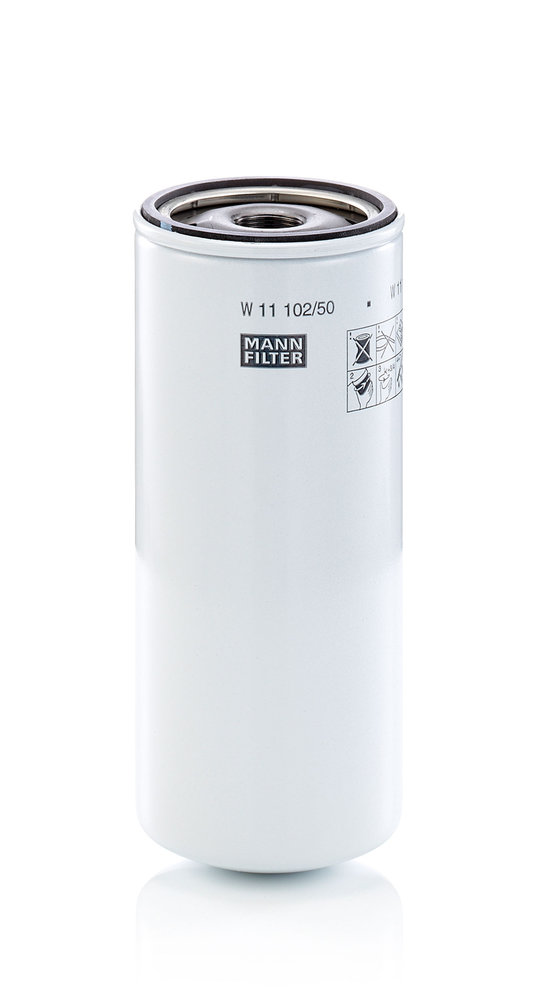 W 11 102/50, Ölfilter, MANN-FILTER, 0007983041, 1R-1807, 800027847, 9-414-100547, AG121853, IR1807, 57791, 81621979, B7700, H362W, LF3379, LFP3191XL, OC1826, P551807, SO667, SP4410/1, ZP3226MG, B7600-SS, LF3973, 0007983040, 1R1807
