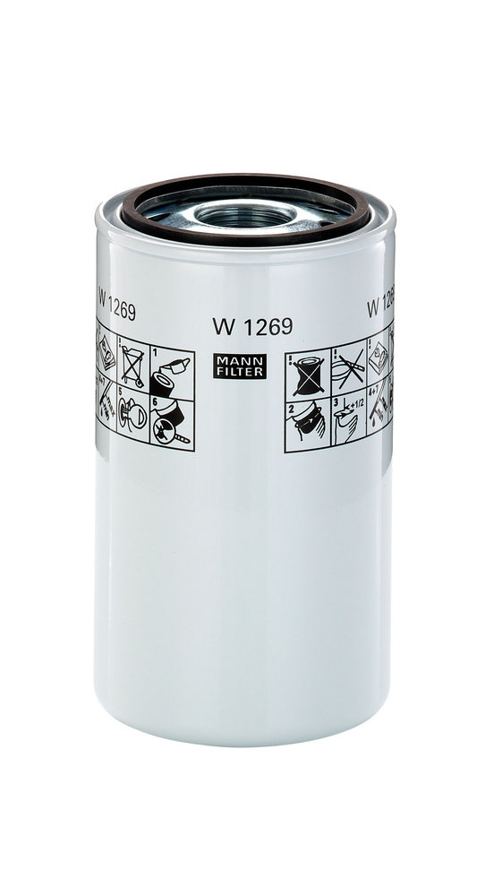 W 1269, Filter, operating hydraulics, MANN-FILTER, 1966553C1, 2115633, 3J080-10900, 4212017M91, E4212017M91, 76591389, 1534716, 5001792, 606047, 80.014.00, AWT101, BT8477, CS150/P25, HF6359, HY487W, P171621, SH63203, SPH18068, CS150P25A, ESE22NCD, HF7973