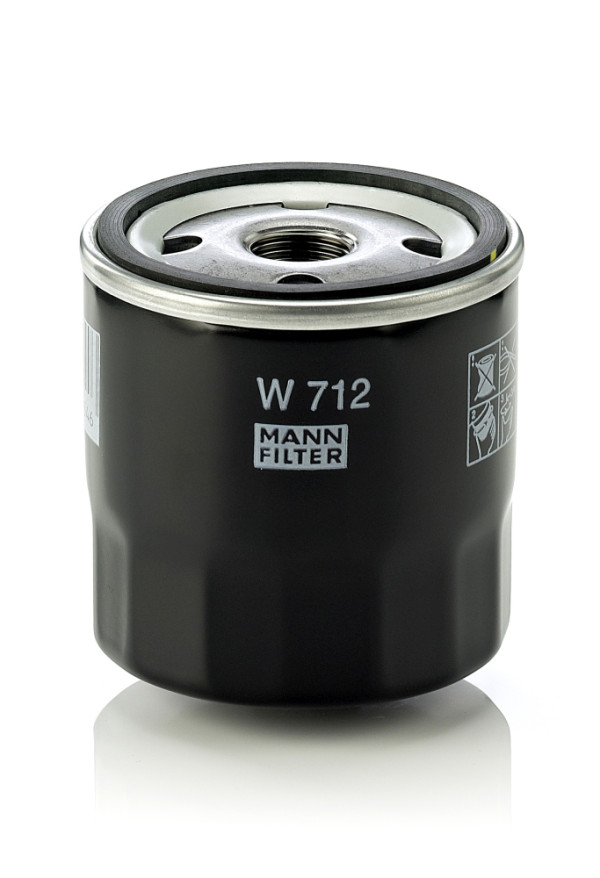 W 712, Olejový filtr, Filtr olej.MANN, MANN-FILTER, 0003634330, 0006568340, 09281199, 1109C5, 1163420, 12G2400, 12G2400EVA, 1457512, 38.18.6376, 508.10.70.030, 6438162, 650364, 7701415069, 7884256, MLS000-155, 0003634334, 06568340, 13H9090, 1462805, 2866477/VP, 650365, 7965051, A0,4H4123, 1000000555, 13H9104, 1498014, 650352, 6696776, 7973235, 7984256