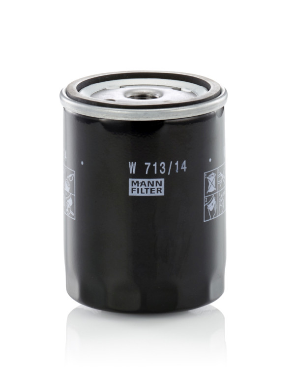 W 713/14, Ölfilter, MANN-FILTER, 105386, 1523461, 7984335, 128889, 12G2394, 0451103267, 23.157.00, 26.43.09/110, 4069, 43.10.16, 595, 8671002338, BC-1107, D102, DO234, EDL174, EFL075, EXL-174, FB2073, FT4538, FX0009, GFE119, L17295, MH306, OC19, OP580/4, PH2869, QFL0173, R327, SM5003