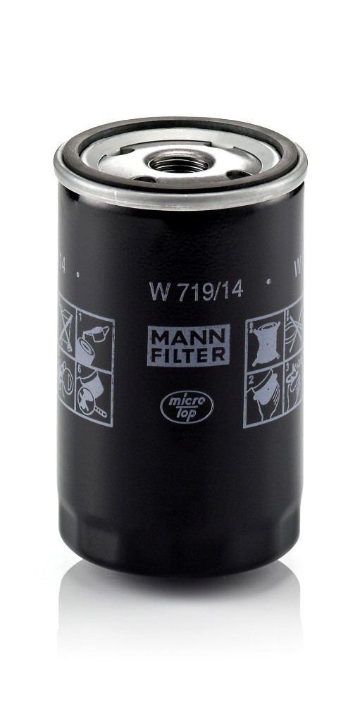 W 719/14, Oil Filter, MANN-FILTER, 01174484, 05003558AA, 1000000309, 41150064B, 46795125, 7211216-01, 05003558AB, 1174484, 4720364, 4778838, 5003558AA, 5135109AA, 68052142AA, K68052142AA, P4720364, 000.14.128, 0009830626, 0451103237, 10-00-097, 1007547, 1130815, 1473247, 15181, 1534485, 1682277180, 195-806, 2006, 23.249.00, 4083880-3, 4109834A