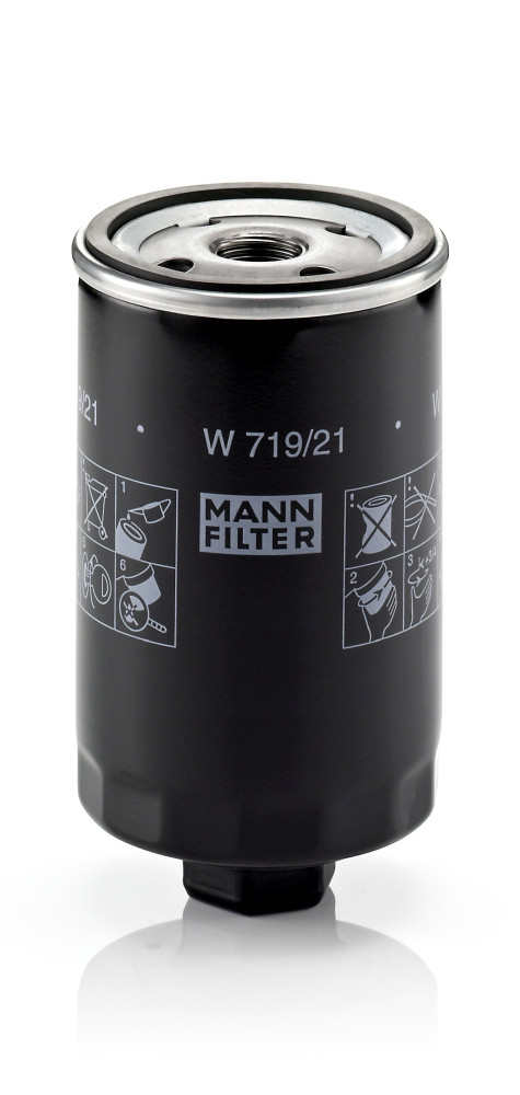 W 719/21, Olejový filtr, Filtr olej.MANN, MANN-FILTER, 037115561, 0451103280, 1001150008, 23.462.00, 586018, 71760812, 8671002053, BC-1267, C155, DO218, EOF110, FT5222, H14W33, L24466, LI7123/21, LS153, OC209, OP526/3, PH2891, PH5414, QFL0022, S3462R, SO7030, SP-1074, SP4351, VFL375, WL7073, X4050E, ZP3523A, C155/606