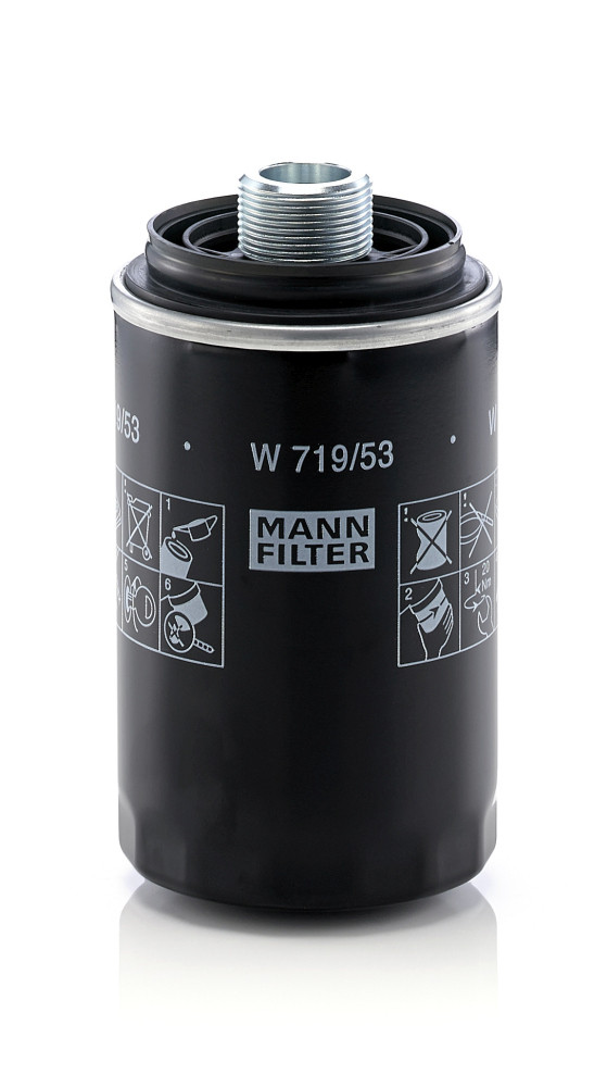 W 719/53, Olejový filtr, Filtr olej., MANN-FILTER, 06J115403L, 06J115403R, 23.597.00, EOF270, F026407179, FO623, FT6034, H14W41, LS937, LVFL836, OP526/8, PH10600, QFL0340, R721, S3597R, SP-1504, WL7595, ZA035