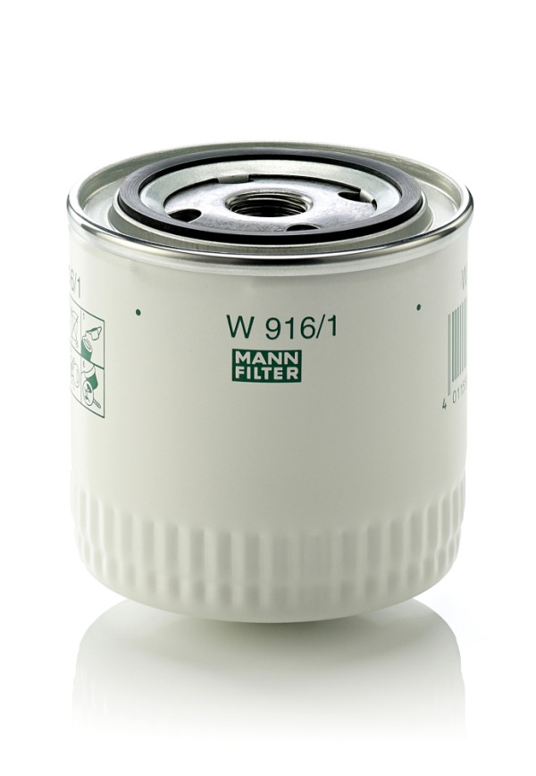 W 916/1, Olejový filtr, Filtr olej.MANN, MANN-FILTER, 0003897991, 0HM6716BA, 1154-2957, 12H3274, 1-32400-80, 32/910700, 4286051, 5041315, 5057957, 7984229, 800009149, 800334, 8.312.000.298, 9046817, 9Y-4506, AM37025, 0003936569, 11405640, 4316238, 880334, 8-85111-61, 9975120, 0003936870, 11425472, 4335580, 75221405, 8-85131-06, 0005940898, 11436936, 4363485