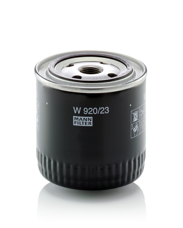 W 920/23, Olejový filtr, Filtr olej.MANN, MANN-FILTER, 1133277R1, Z1402OF301, 1133278R1, 1133278R2, 3055228, 3055228R91, 3055228R93, 3055763, 3055765, 3056768, 3056768R91, 3132021, 3132021R91, 3132022, 3132022R91, 3132022R92, 3136458, 3136458R91, 0451103014, 10.14.03/110, 129009, 1535321, 175376, 23.114.00, 4040, 614, AW11, AZL107, BC-1142, C102