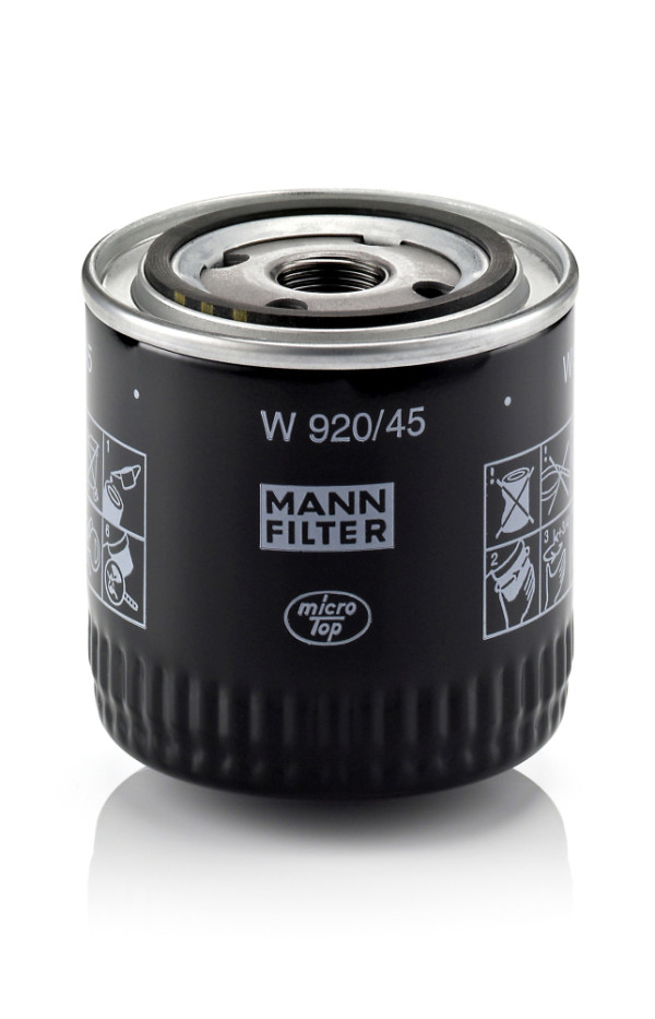 W 920/45, Oil Filter, MANN-FILTER, 3652061, 9U2J-6731-AA, AJ04-14-302B, LPW000070, LR029240, 3904728, AJ04-14-302C, F1AZ6731BD, 4137784, AJ04-14-302E, 4628534, AJ04-14302F, 5116166, AJ57-14-302, 5191626, AJTM-14-302, 6636968, F1AE6714BC, XW4E6714BA, XW4E6714DA, 0451103333, 153071762955, 15426, 1656301580, 2010, 23.463.00, 25-0060, 3W7E-6714-AA, 4012, 4065-OS