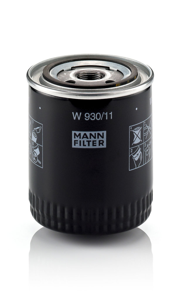W 930/11, Oil Filter, MANN-FILTER, 1612184, 93156542, 6153085, 6176728, 83EM6714BA, 0451203108, 16-12184, 1682272980, 23.189.00, 25-0059, 375, 4115, 50013918, 61337, 7143220012, 8671002329, BC-1151, COF101115S, DO278, EFL164, ELH4116, EXL-291, FB5433, FO307, FT5012, FX0041, FX20020, GFE186, GL582, L27826