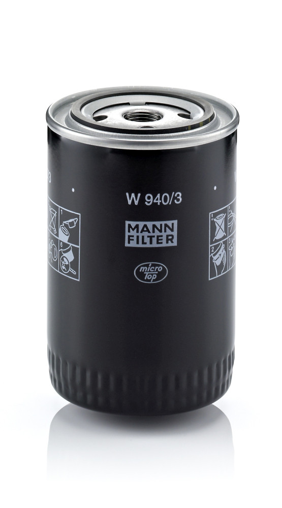 Oil Filter - W 940/3 MANN-FILTER - 650384, 13.28.07/110, 23.102.05