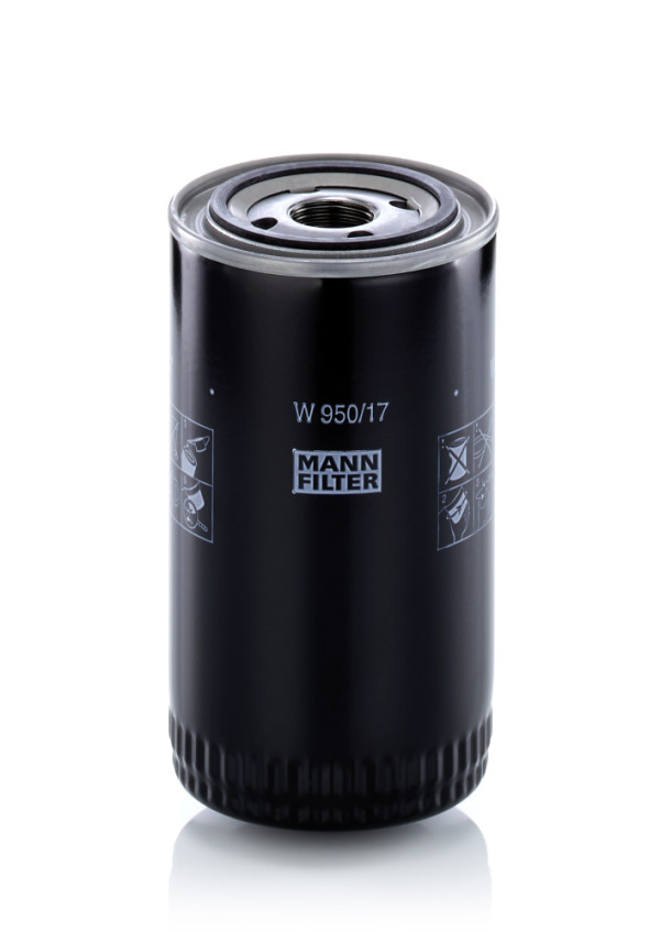 Olejový filtr - W 950/17 MANN-FILTER - 1133270R1, 1329020C2, 15209-T9002