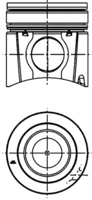Piston with rings and pin - 40317600 KOLBENSCHMIDT - 2995613, 2996274 ...