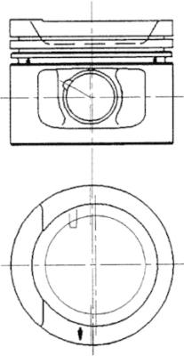 Piston with rings and pin - 90942600 KOLBENSCHMIDT - 044107065H ...