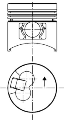 40058610, Piston with rings and pin, KOLBENSCHMIDT