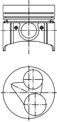 40224600, Piston with rings and pin, KOLBENSCHMIDT, 07916-28462, 16851-21112