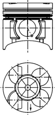 40391610, Kolben mit Ringen und Bolzen, KOLBENSCHMIDT, 0121102