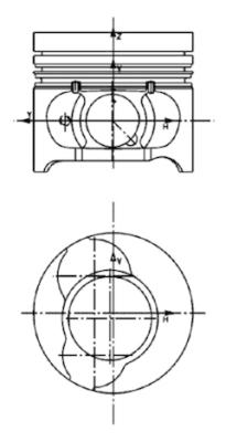 40465600, Kolben mit Ringen und Bolzen, KOLBENSCHMIDT, Dacia Duster Logan Sandero Nissan Almera Kubistar Micra Note Renault Clio Kangoo Logan Megane Modus Thalia Suzuki Jimny 1,5dCi K9K* 2003+, 7701475898, 0222100, 87-123400-00, 076191