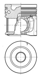 40679600, Píst včetně kroužků a čepu, Píst komp.TCD 7.8 L6/kom.65,68mm, KOLBENSCHMIDT, Deutz/Deutz-Fahr Fendt Vario TDC2013* TCD7.8* TTCD7.8* Volvo D8H* D8K* Euro6, 0126/00, 04912470, 110184