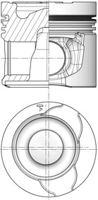 41172600, Piston with rings and pin, KOLBENSCHMIDT, Deutz Manitou Merlo TCD3.6, 04124475, 04127334, 3058/00, 9257/02, 098127, 098129