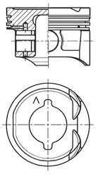 41284610, Piston, Complete piston with rings and pin, KOLBENSCHMIDT