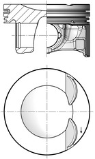 41533600, Píst včetně kroužků a čepu, Píst komp.2,0i/kom.57,50mm, KOLBENSCHMIDT, Audi A3/Q3/TT Seat Leon Škoda-VW Superb Volkswagen Arteon Golf Passat 2,0i/2,0TSi CJXA CJXB CJXC CJXD CJXF CJXG DJHA DJHB Euro6 2013+, 06K107065AG, 06K107065C, 06K107065CJ, 87-443800-30