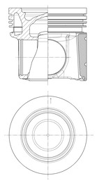Piston with rings and pin - 41677600 KOLBENSCHMIDT - 1783553, 2205026 ...