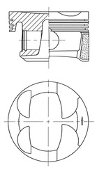 41705600, Píst včetně kroužků a čepu, Píst komp.1,6VTi/kom.56,80mm, KOLBENSCHMIDT, Citroen C4 C5 Berlingo Peugeot 207 208 508 Mini Cooper 5FS EP6C N12B16A Euro 5, 0628T1, 11257576975, 11257589348, 1631729180, 7137720000, 7576975, 7589348, 081PI00104000, 56160280, 0628.T1, 0771.14, 077114