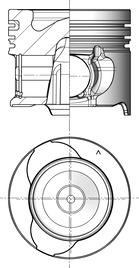 41813600, Píst včetně kroužků a čepu, Píst komp.1,5dCi/kom.47,00mm, KOLBENSCHMIDT, Renault Clio-III Thalia Twingo Modus K9K608/656/770/820/834 2008+, 120A10625R, 120A18443R, 120A19184R, 021PI00120000