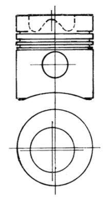 90747700, Piston with rings and pin, KOLBENSCHMIDT