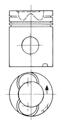 90759600, Piston with rings and pin, KOLBENSCHMIDT, 0397409, 353071, 397408, 397409, 397412, 0613800, 80-3910-00, 87-962000-00, A350499STD, 127010, 127010+B1F1RI2, 613800, A350499