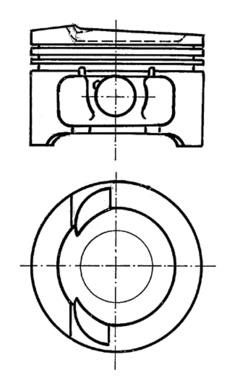 91033630, Piston with rings and pin, KOLBENSCHMIDT